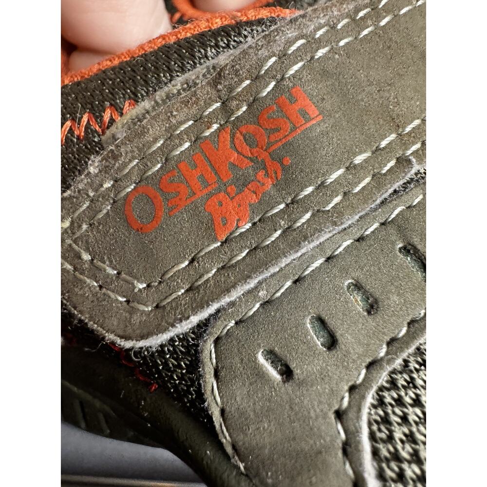 OshKosh B'gosh Baby Sneaker Brown Orange Hook & Loop Athletic Shoes Size 9 - Picture 3 of 8